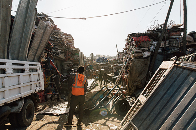 Photo of a scrap metal recycling facility