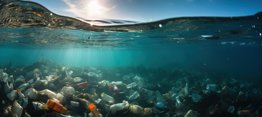 Rubbish in the sea